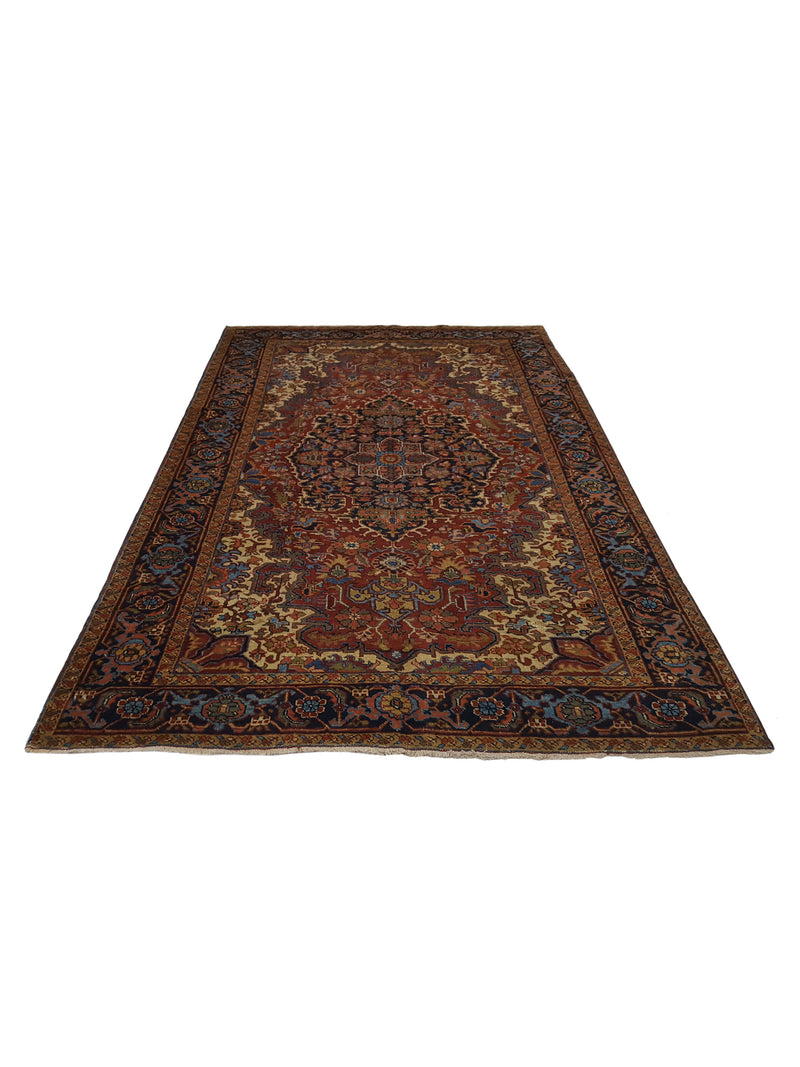 Fasa Antique Heriz 2084 Rust Indigo Traditional Antique Rug