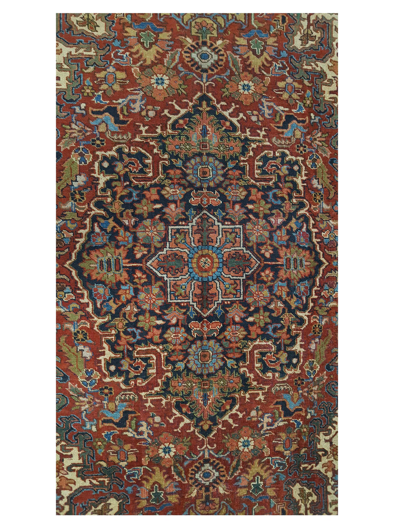 Fasa Antique Heriz 2084 Rust Indigo Traditional Antique Rug