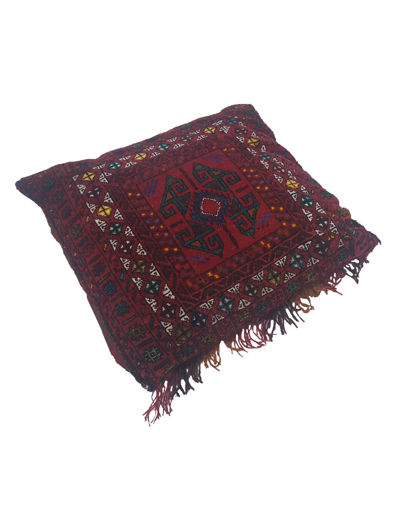 Pacific Pillow 2096 Red Ivory Pillow Hand Knotted Rug