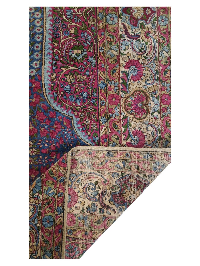 Fasa Antique Lavar Kerman 2237 Purple Ivory Traditional Antique Rug