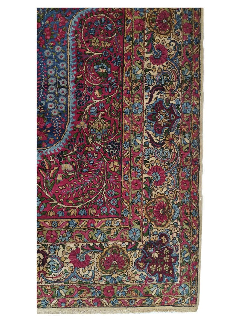 Fasa Antique Lavar Kerman 2237 Purple Ivory Traditional Antique Rug