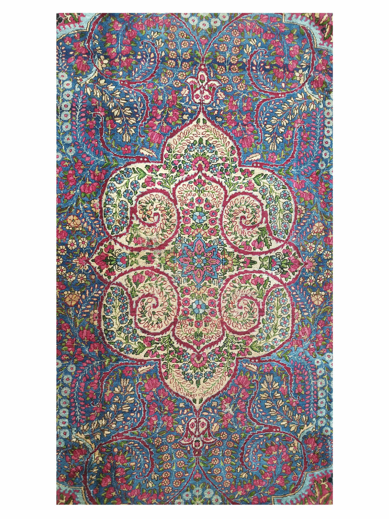 Fasa Antique Lavar Kerman 2237 Purple Ivory Traditional Antique Rug