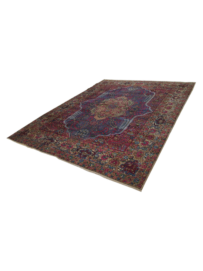 Fasa Antique Lavar Kerman 2237 Purple Ivory Traditional Antique Rug