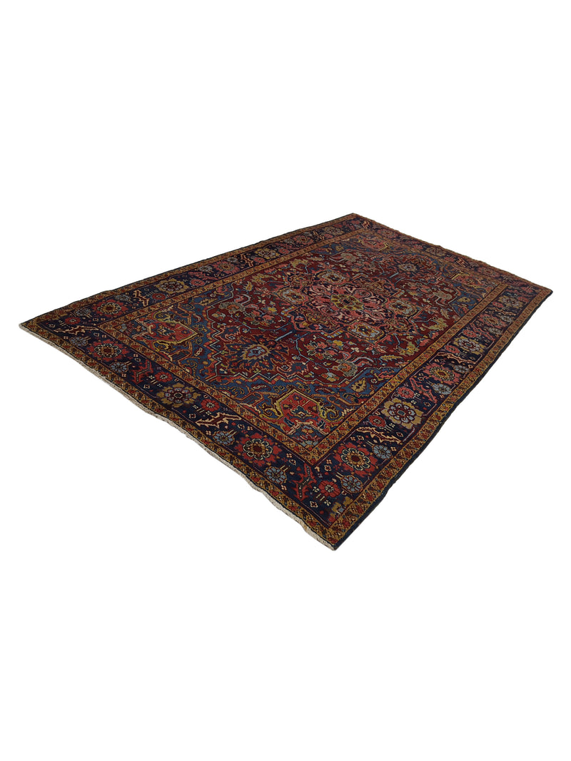Fasa Antique Heriz 2261 Rust Indigo Traditional Antique Rug