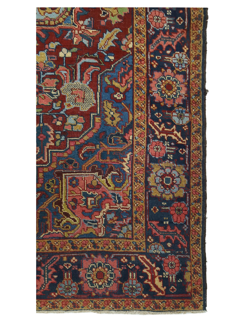 Fasa Antique Heriz 2261 Rust Indigo Traditional Antique Rug