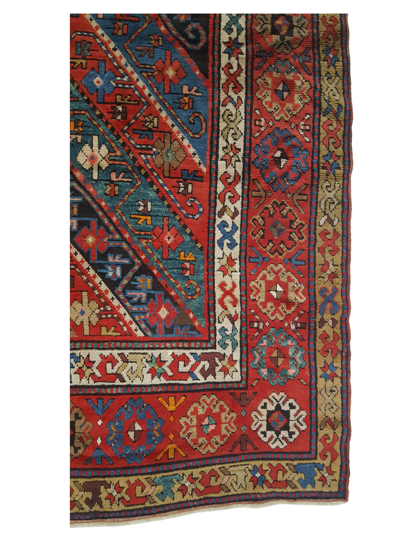 Fasa Antique Kazak 2524 Multi Rust Traditional Antique Rug