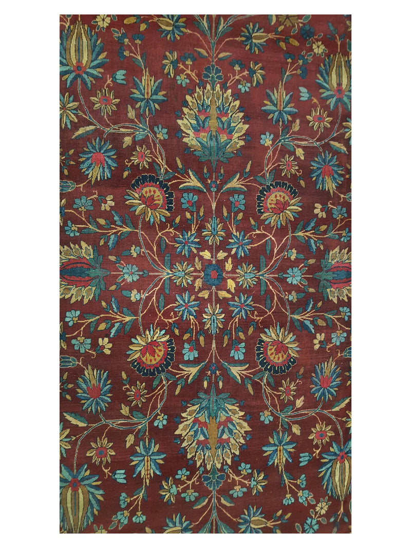 Fasa Antique Kerman 2570 Rust Indigo Traditional Antique Rug