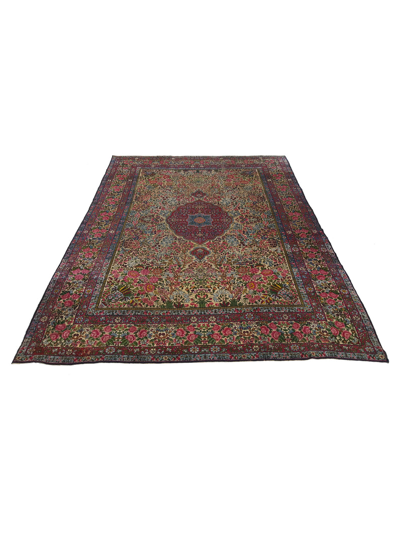 Fasa Antique Kerman 2617 Ivory Ivory Traditional Antique Rug