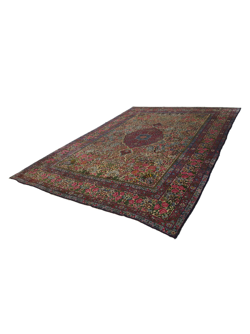 Fasa Antique Kerman 2617 Ivory Ivory Traditional Antique Rug