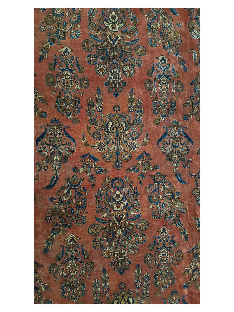 Fasa Antique Kashan 2957 Rust Indigo Traditional Antique Rug