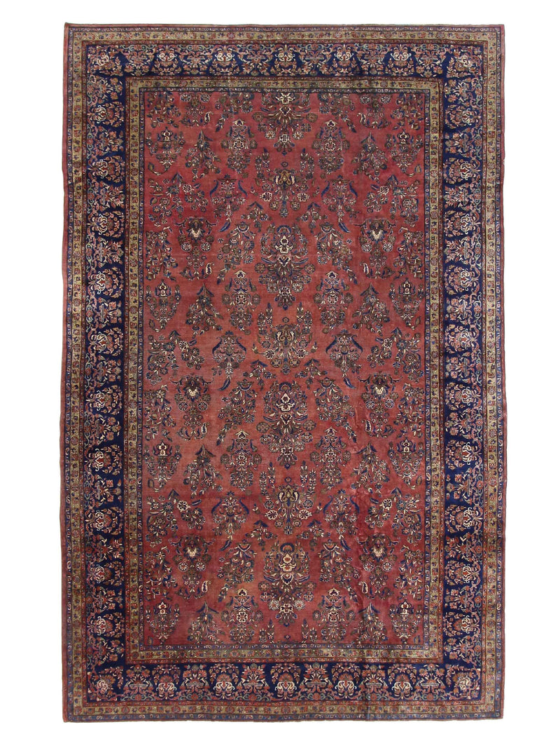Fasa Antique Kashan Rust Indigo Traditional