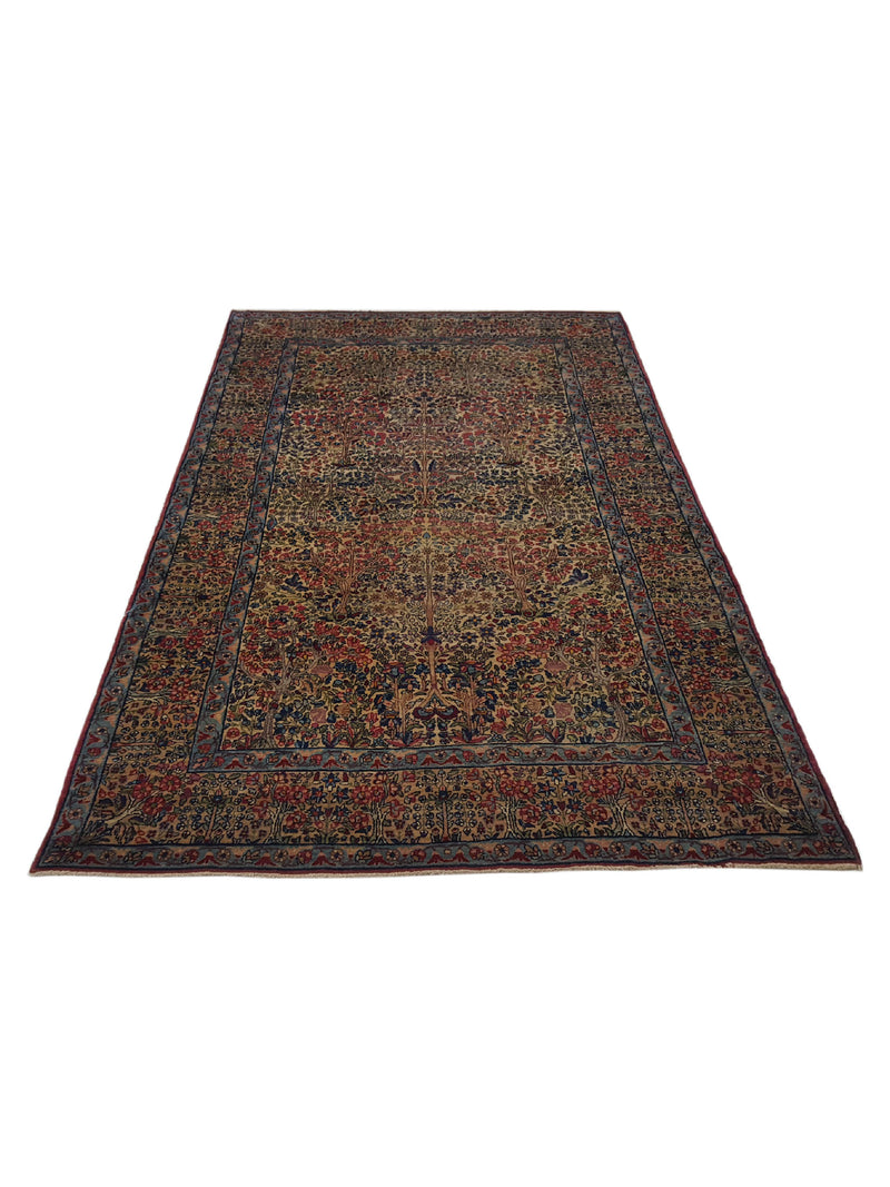 Fasa Antique Kerman 3109 Ivory Multi Traditional Antique Rug