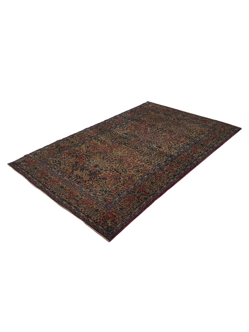 Fasa Antique Kerman 3109 Ivory Multi Traditional Antique Rug
