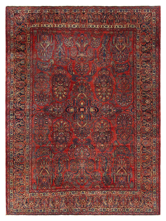 Fasa Antique Sarouk  Orange Rust Navy Traditional