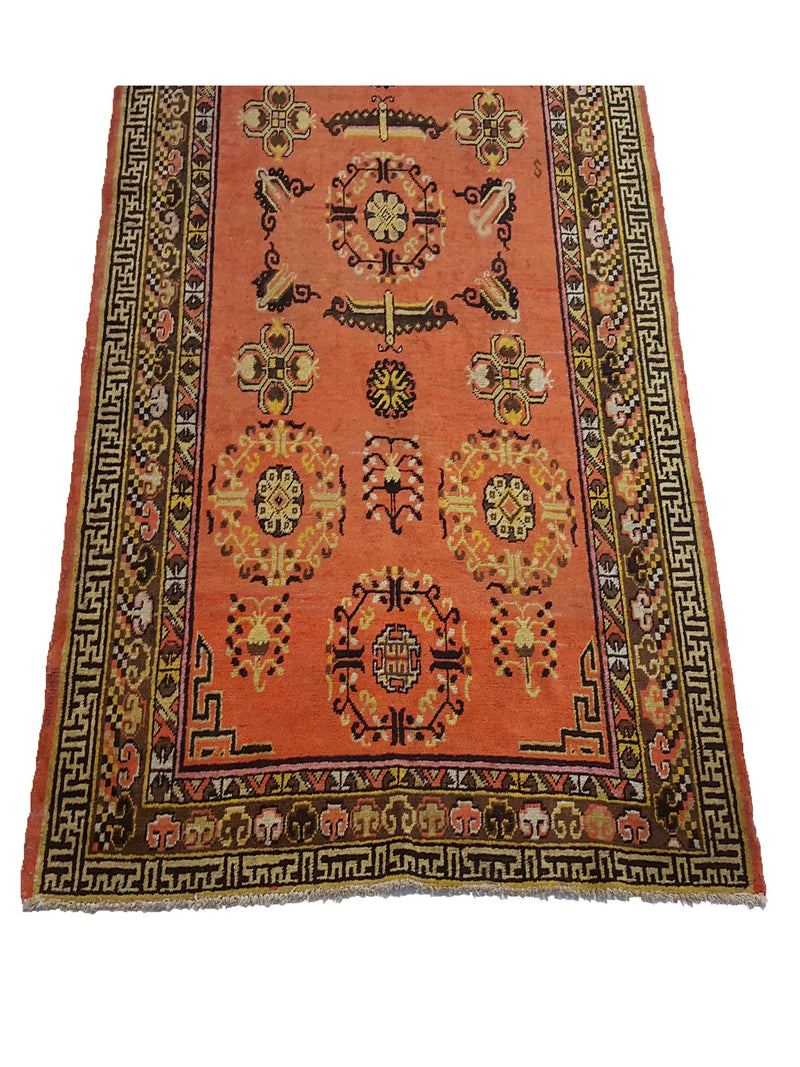 Fasa Antique Samarkand 3372 Orange Brown Traditional Antique Rug