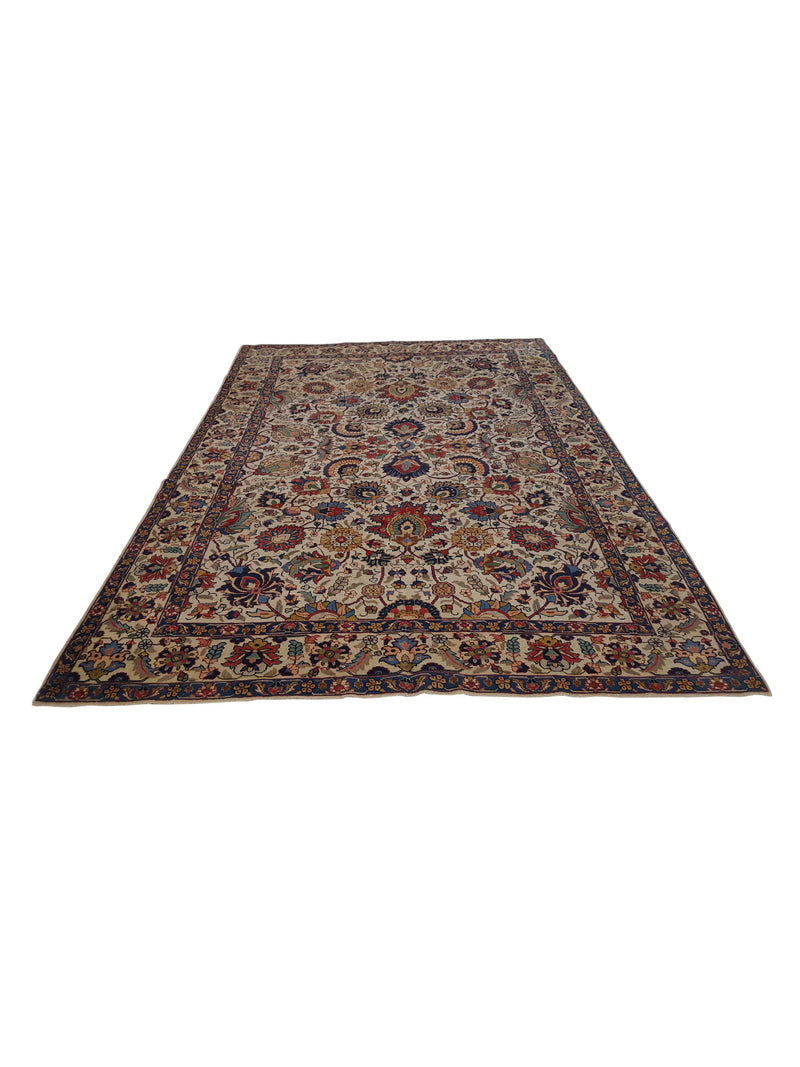 Fasa Antique Tabriz 3407 Ivory Ivory Traditional Antique Rug