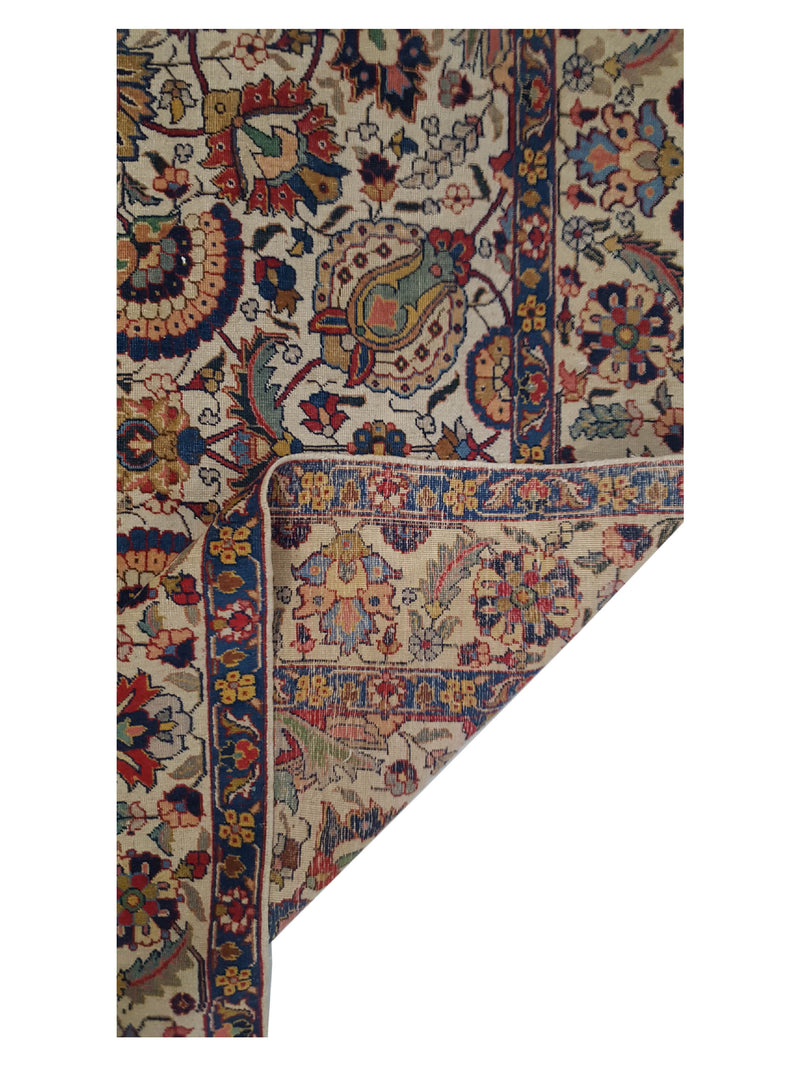 Fasa Antique Tabriz 3407 Ivory Ivory Traditional Antique Rug