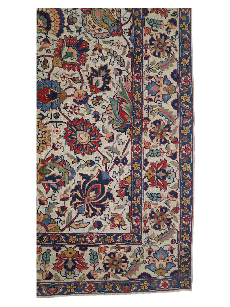 Fasa Antique Tabriz 3407 Ivory Ivory Traditional Antique Rug