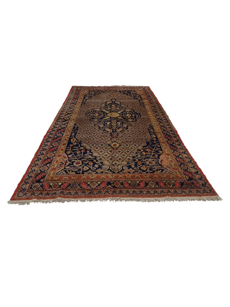 Fasa Antique Samarkand 3456 Charcoal Red Traditional Antique Rug