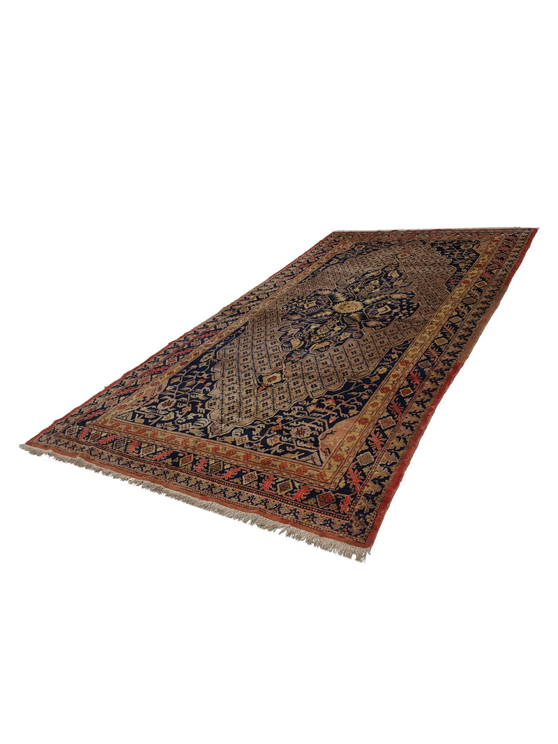 Fasa Antique Samarkand 3456 Charcoal Red Traditional Antique Rug