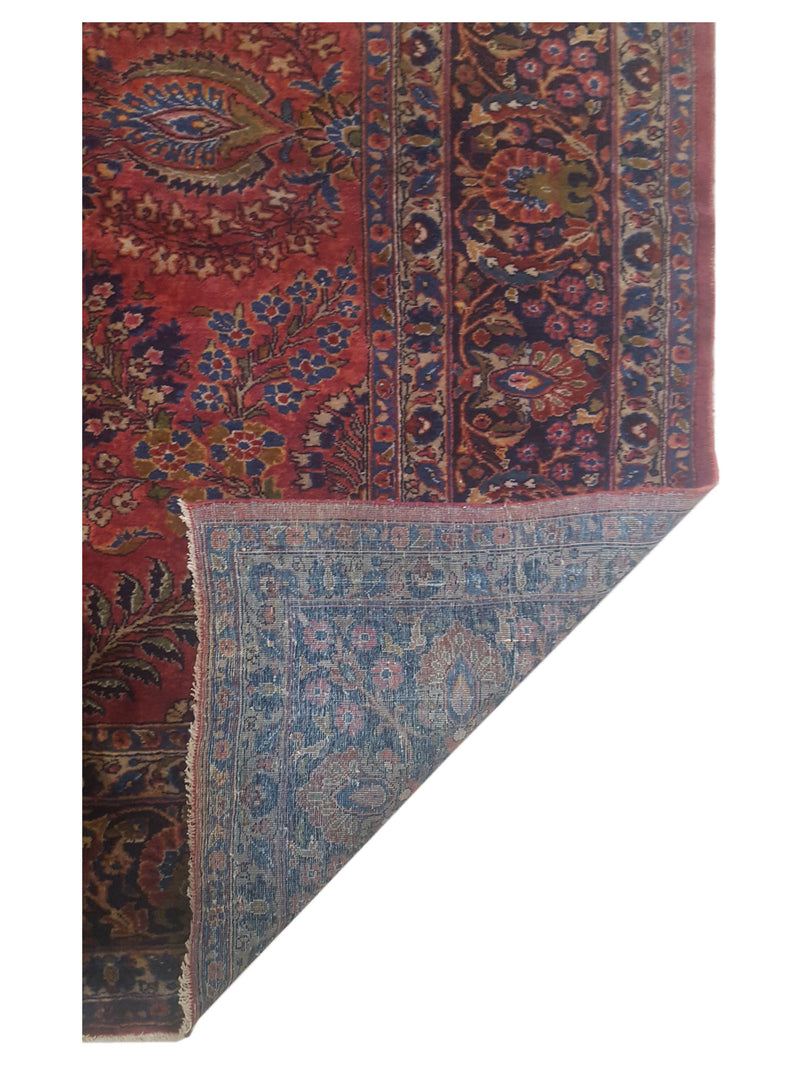 Fasa Antique Ushak 3639 Rust Grey Traditional Antique Rug
