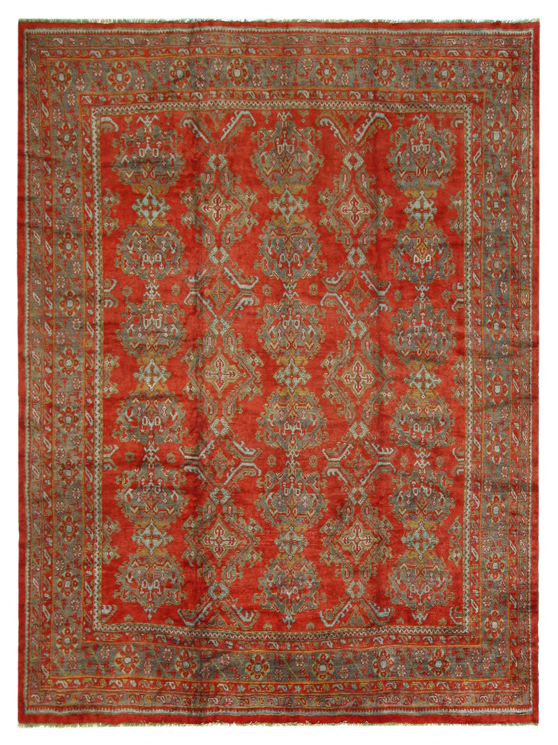 Fasa Antique Ushak Rust Grey Traditional