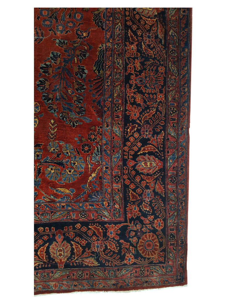 Fasa Antique Sarouk 3713 Rust Navy Traditional Antique Rug