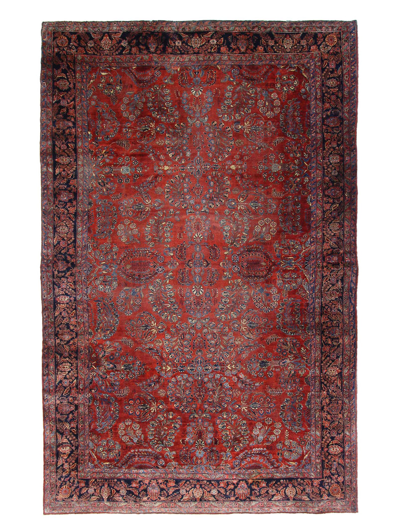 Fasa Antique Sarouk Rust Navy Traditional