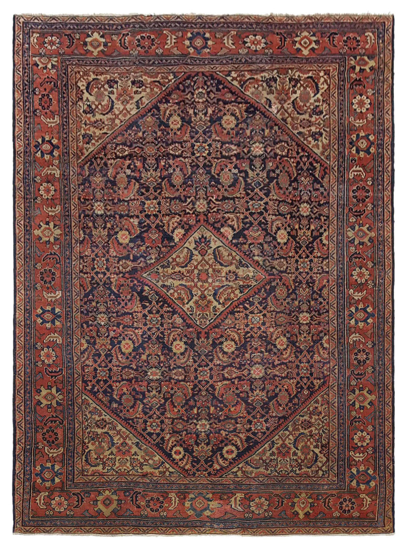 Fasa Antique Mahal Navy Coral Traditional