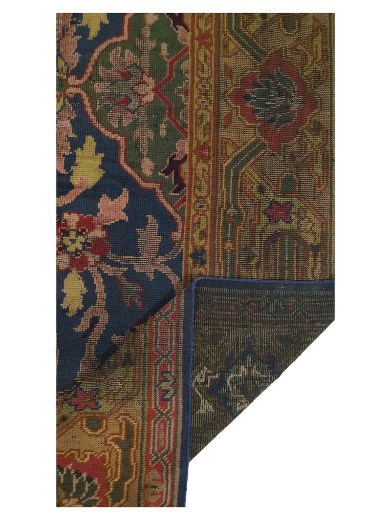 Fasa Antique Arts & Craft 3931 Indigo Green Traditional Antique Rug