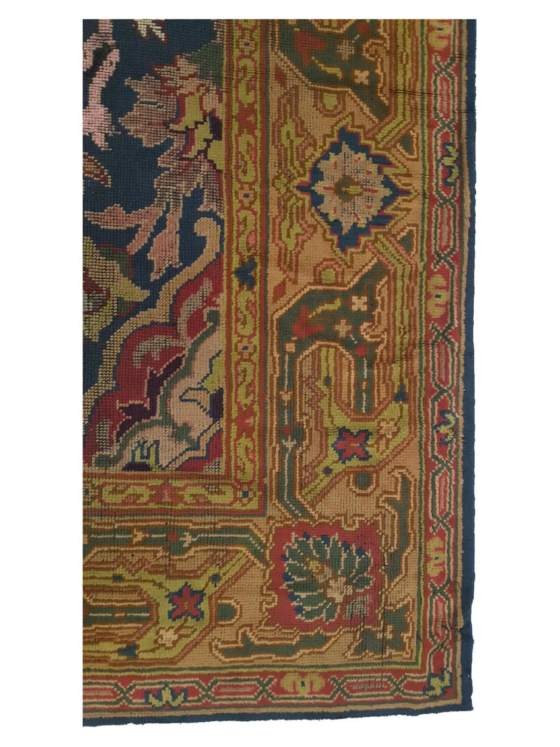 Fasa Antique Arts & Craft 3931 Indigo Green Traditional Antique Rug