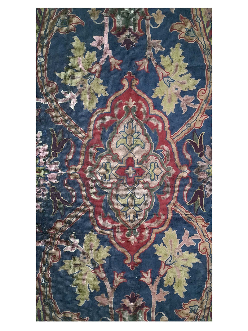Fasa Antique Arts & Craft 3931 Indigo Green Traditional Antique Rug