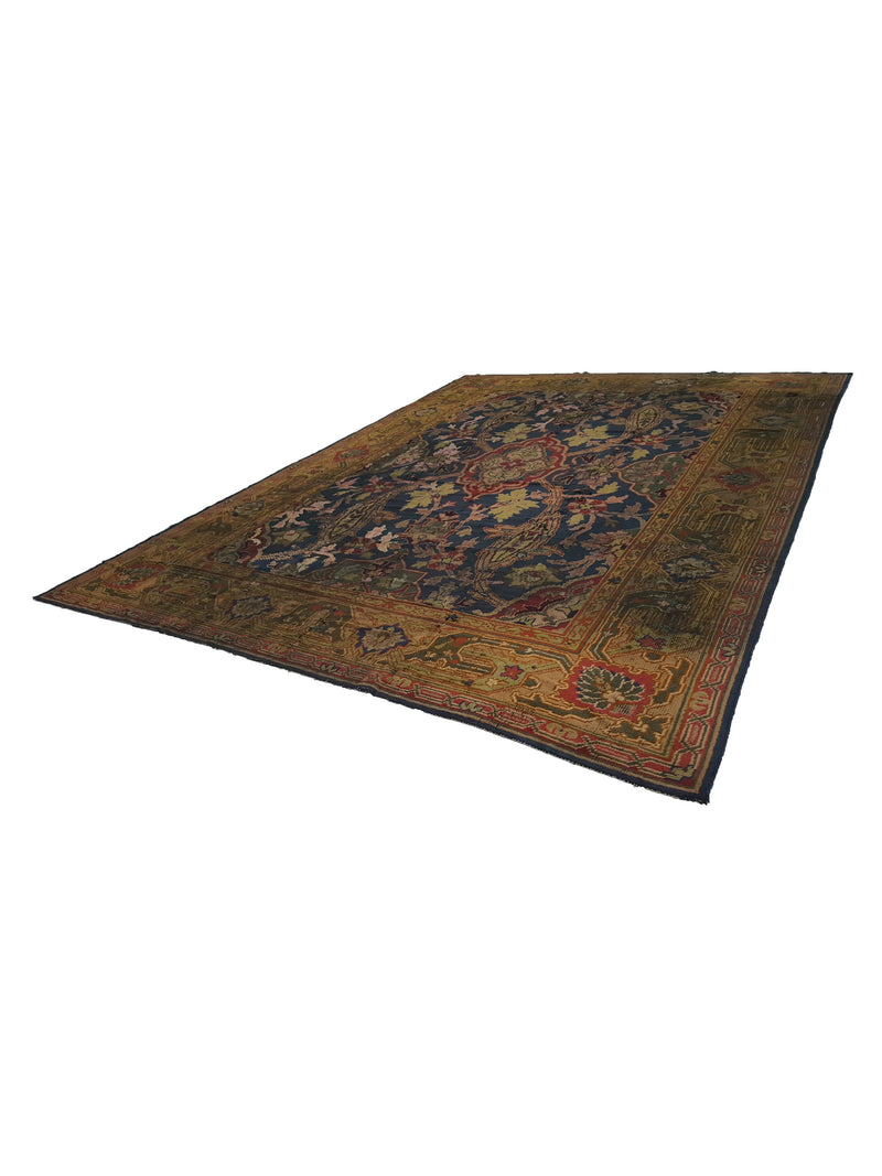 Fasa Antique Arts & Craft 3931 Indigo Green Traditional Antique Rug