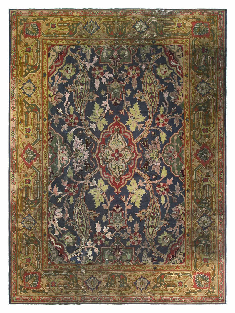Fasa Antique Arts & Craft Indigo Green Traditional