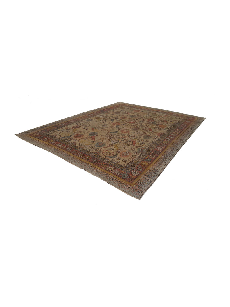 Fasa Antique Ushak 4019 Ivory Multi Traditional Antique Rug