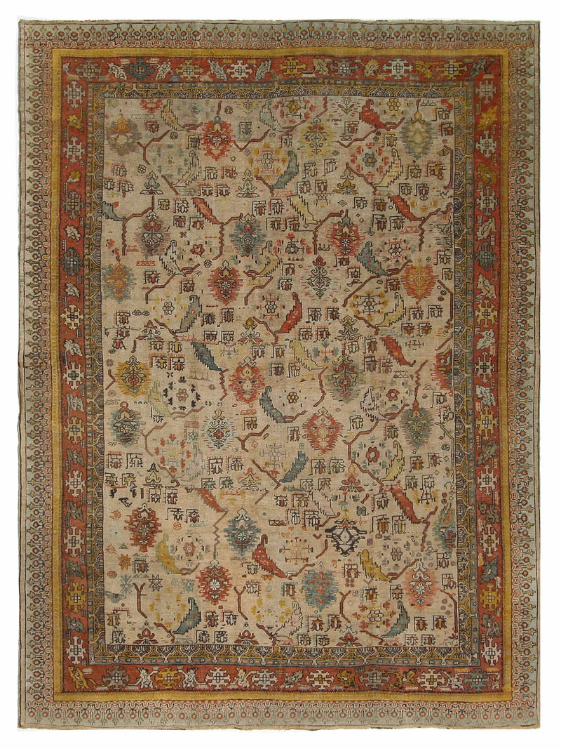 Fasa Antique Ushak Ivory Multi Traditional