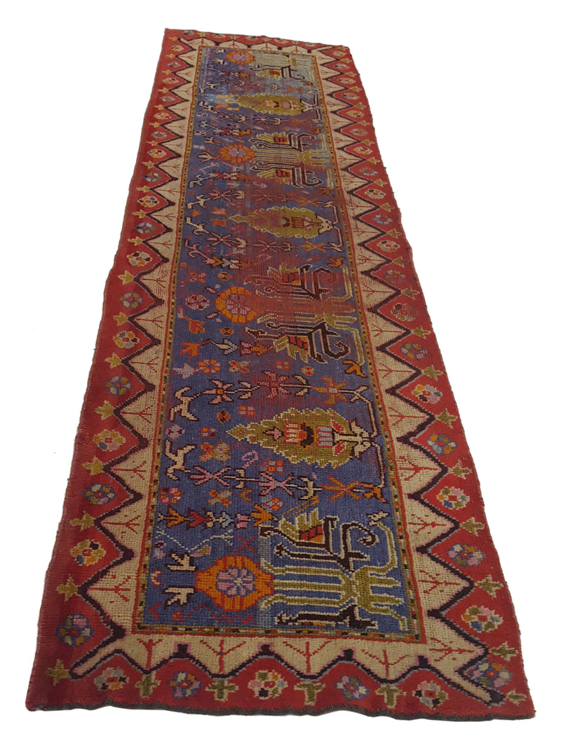 Fasa Antique Ushak 4032 Purple Rust Traditional Antique Rug