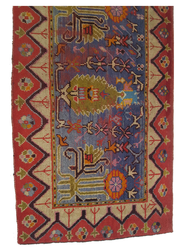Fasa Antique Ushak 4032 Purple Rust Traditional Antique Rug