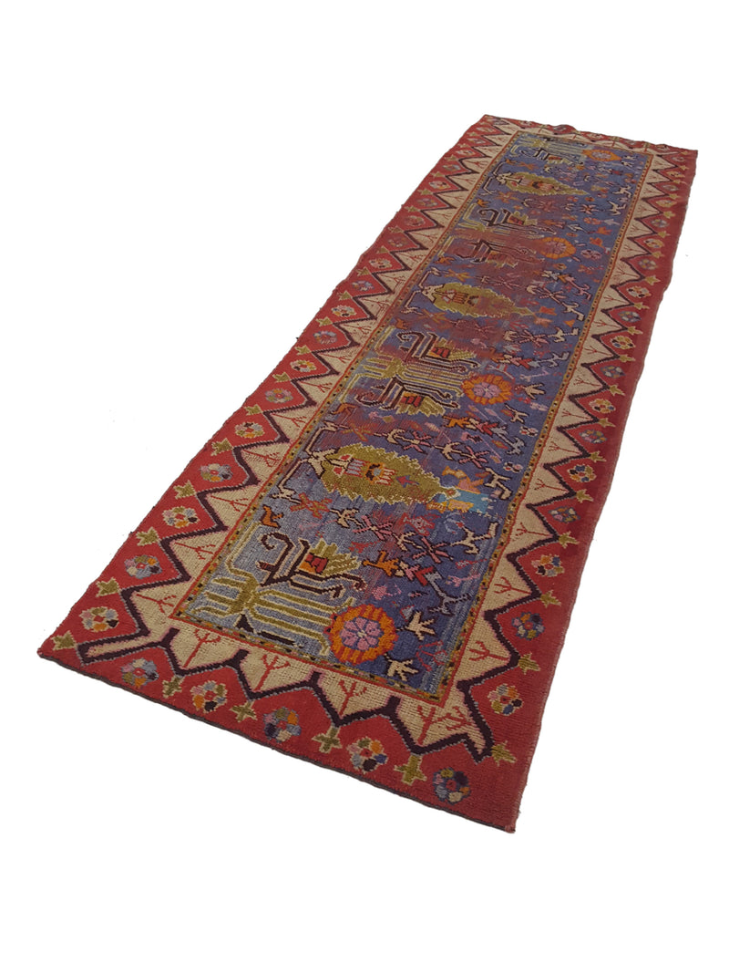 Fasa Antique Ushak 4032 Purple Rust Traditional Antique Rug