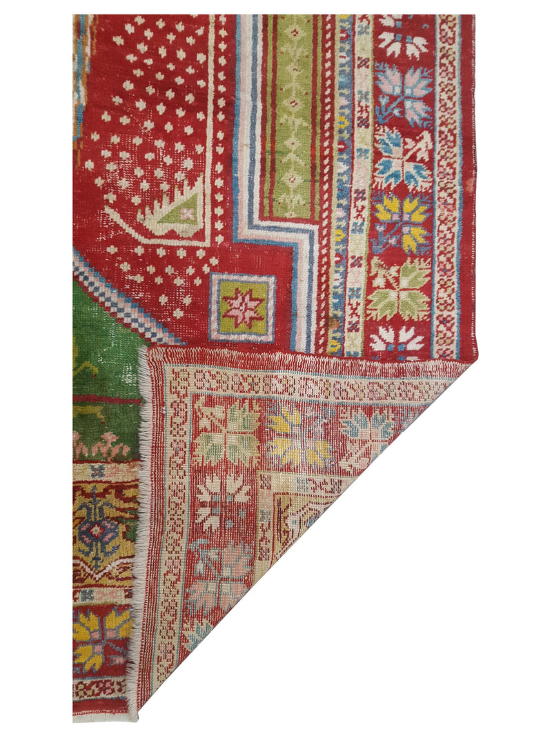 Fasa Antique Ushak 4033 Red Multi Traditional Antique Rug