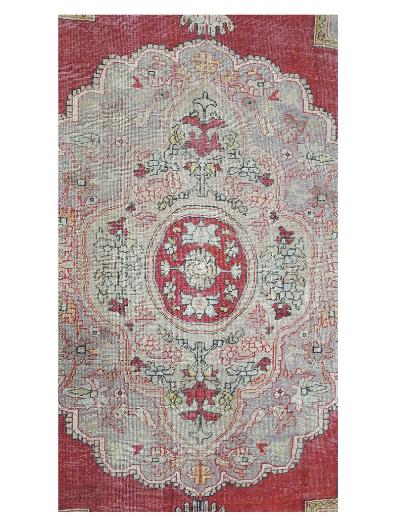 Fasa Antique Ushak 4035 Burgundy Black Traditional Antique Rug