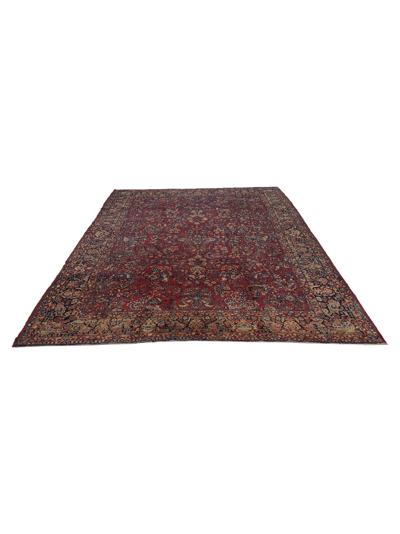 Fasa Antique Sarouk 4092 Burgundy Multi Traditional Antique Rug