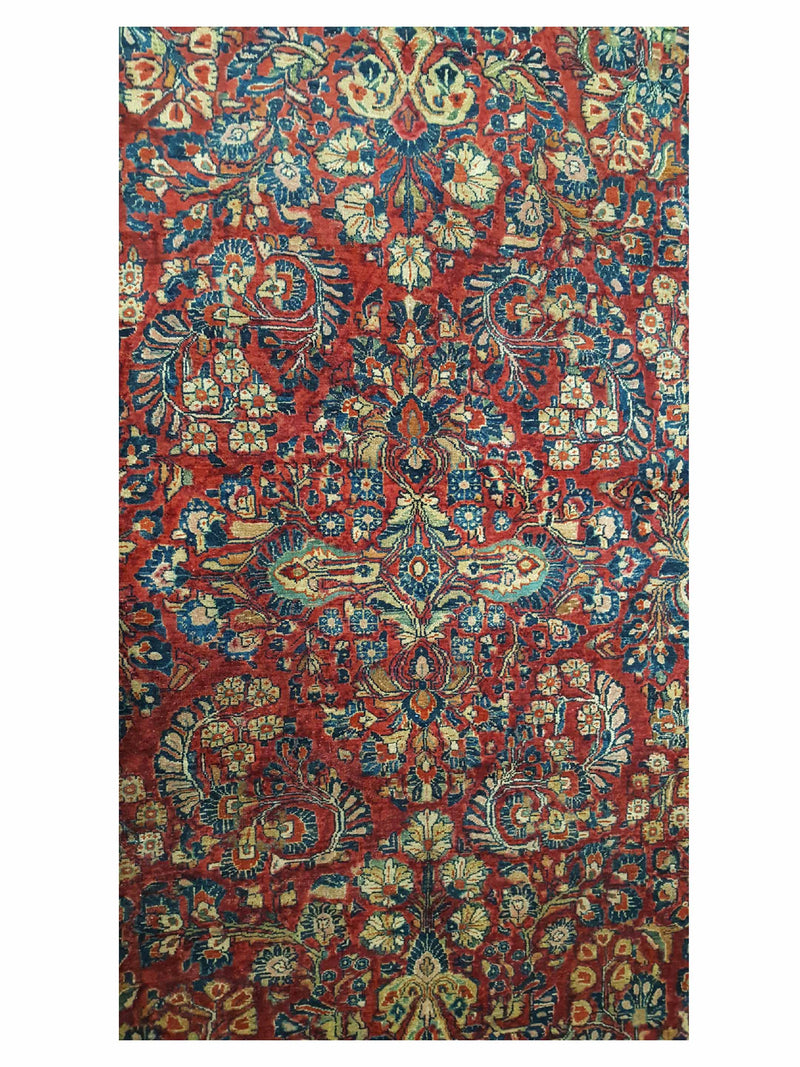 Fasa Antique Sarouk 4092 Burgundy Multi Traditional Antique Rug