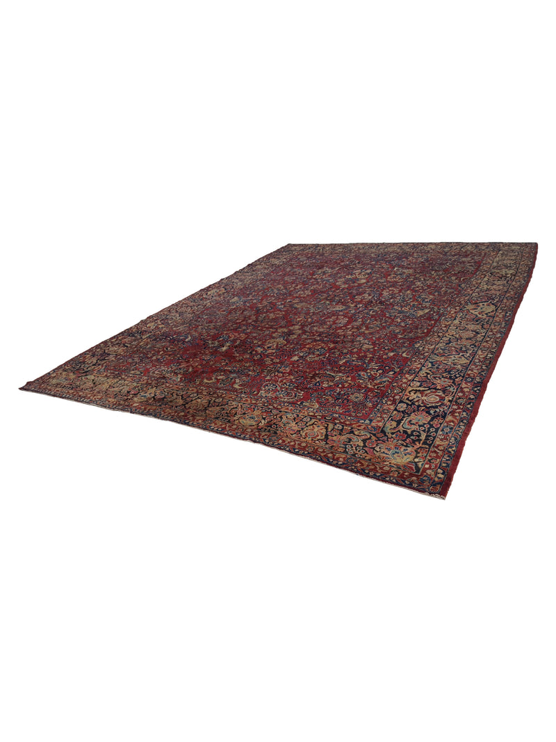 Fasa Antique Sarouk 4092 Burgundy Multi Traditional Antique Rug