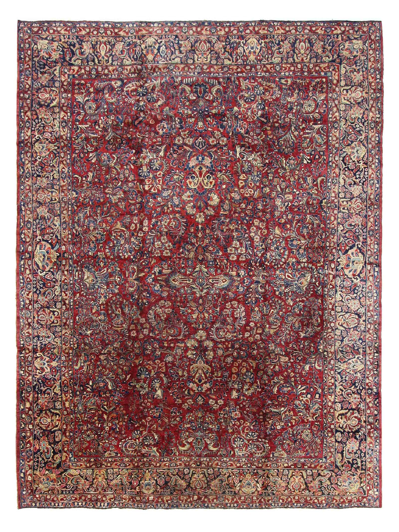 Fasa Antique Sarouk Burgundy Multi Traditional