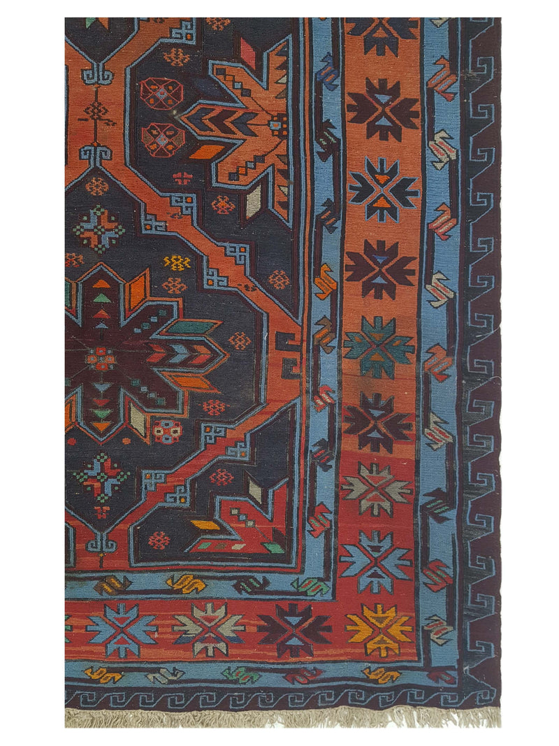 Pacific Summak 4554 Blue Orange Traditional Hand Knotted Rug