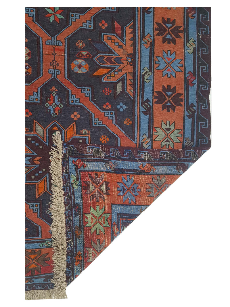 Pacific Summak 4554 Blue Orange Traditional Hand Knotted Rug