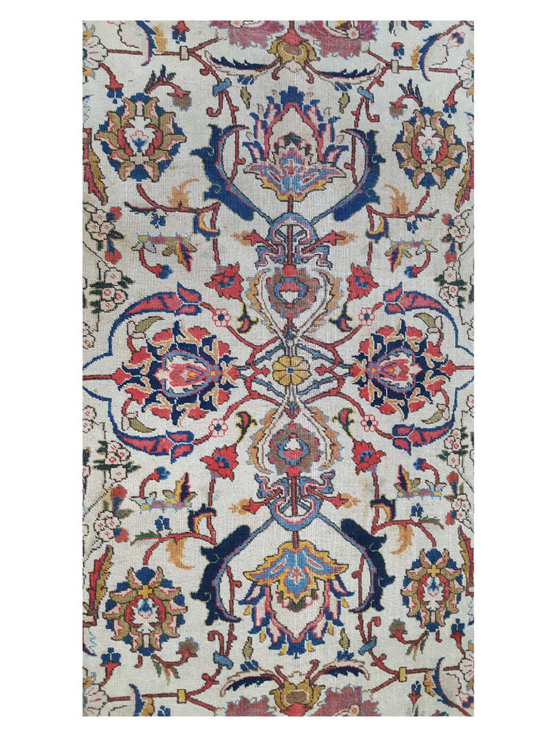 Fasa Antique Tabriz 4998 Ivory Indigo Traditional Antique Rug