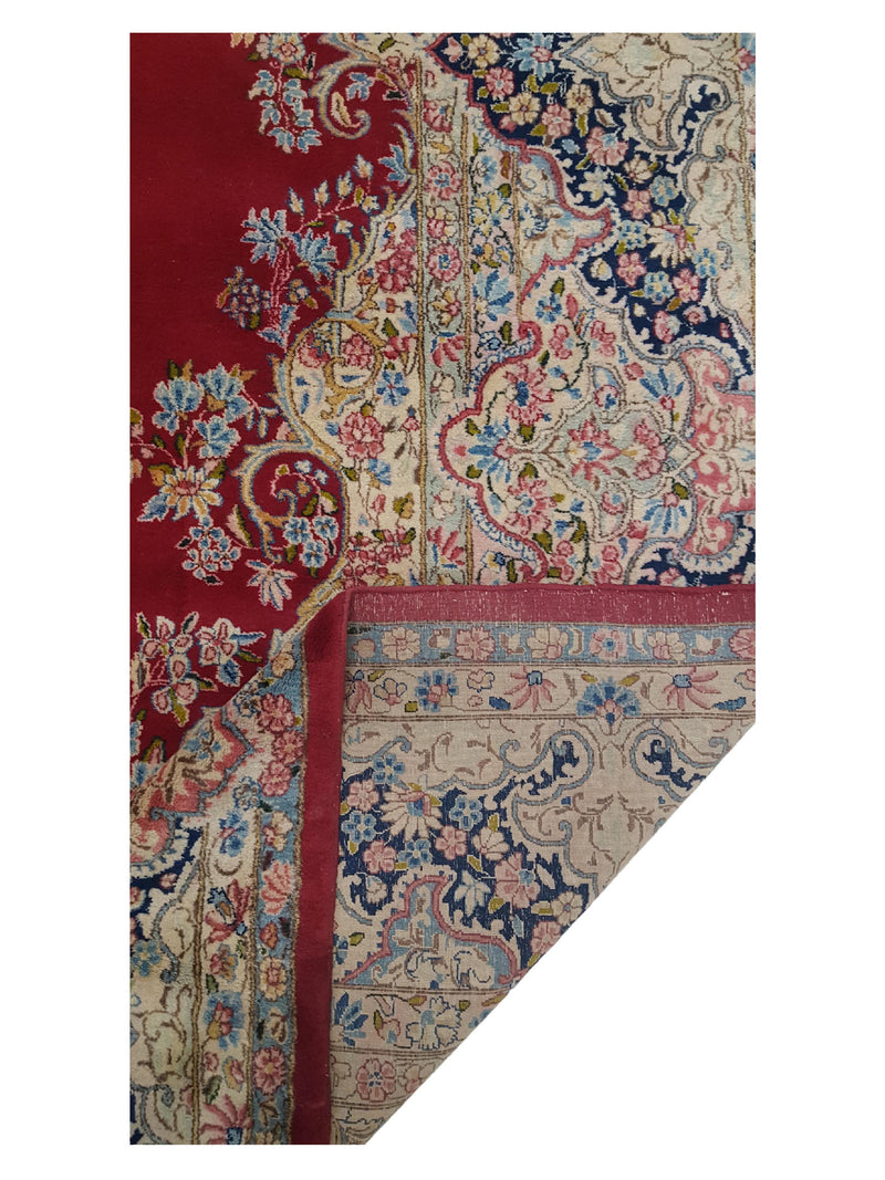 Fasa Antique Kerman 7189 Red Ivory Traditional Antique Rug