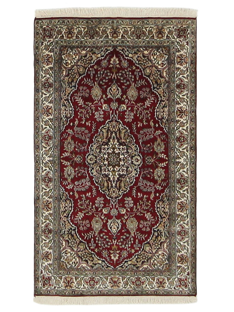 Pacific Kashmir Silk Burgundy Ivory Traditional